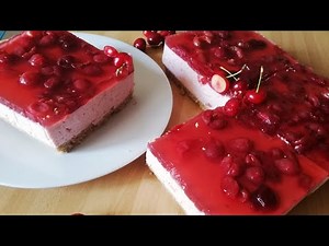 TORTA FREDDA ALLO YOGURT CON CILIEGIE SENZA FORNO (NO BAKE YOGURT CAKE WITH CHERRIES)