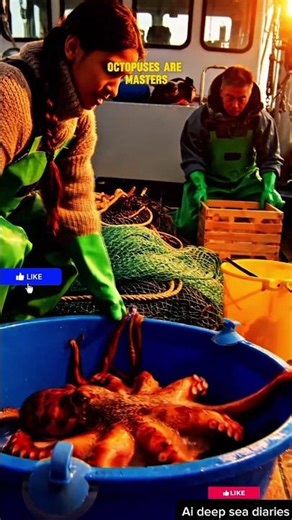 Octopus Ink Explosion vs. Pelican Catch! 🐙🦅 #marinemystery #deepsea #ocean #marinelife #shorts