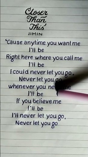 JIMIN - 'CLOSER THAN THIS' Lyrics #lyrics #bts #jimin #shorts #shortsfeed