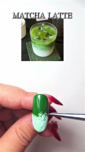 A simple DIY tutorial for 3D matcha latte nails#nailart #matcha #cutenails #nailart #kapownails