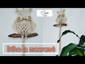 Búho tejido a macramé / nudo festón, nudo bodoque y nudo plano