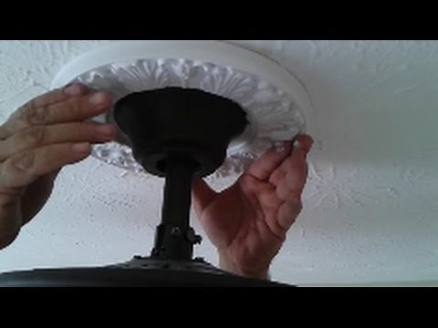 How to install ceiling fan on an uneven ceiling - Using decorative Lighting ceiling medallion