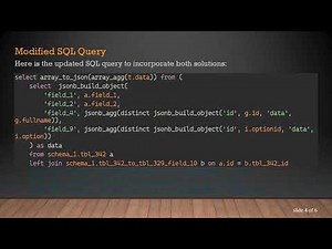 how to return distinct values from json.agg() function in PostgreSQL