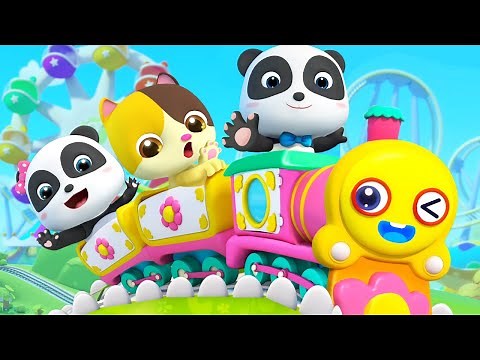 Roda Kereta Kecil Berputar-putar Melewati Taman Hiburan | Lagu Anak-anak | BabyBus Bahasa Indonesia