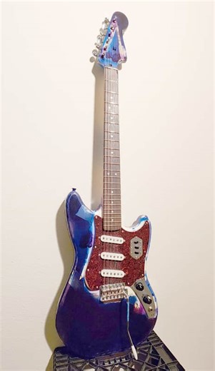 Smurf Blue Thug Life Urban Squier Paranormal Cyclone Custom Paint Job by Smurfette's Dealer | Reverb