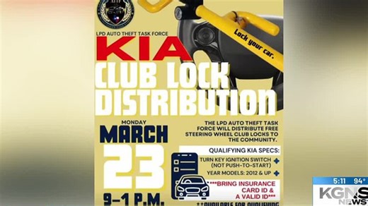 Laredo police offering free steering wheel locks for Kia owners | Haystack News