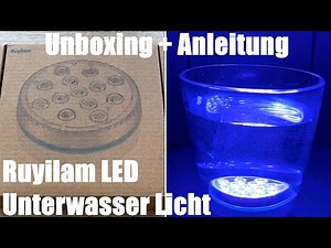 Ruyilam Underwater Light, Underwater Light LED Pool Lighting Waterproof Unboxing & Instructions