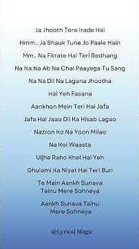 Aankh Song Lyrics [1] #shorts #aankh #sunidhichauhan #lyricalvideo #hindisong