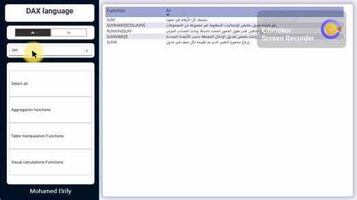 3K views · 100 reactions | ده دليل صيغ ومعادلات DAX مهم لمطورى Power BI و Microsoft Analysis Services و Microsoft Power Pivot for Excel و Tabular تطبيق عملته لنفسي يساعدنى علشان ابحث بسهوله وفى اى مكان سواء على كمبيوتر او تليفون وكمان عربي / انجليزي لو مهم لك عرفنى فى تعليق لاتنسونا بصالح دعاؤكم | Mohamed Elrify | Facebook