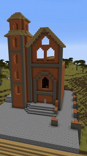 Orange Wooden Church Build Tutorial in Minecraft