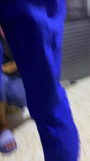 Stylish Blue Tracksuit: Indoor Movement Showcase