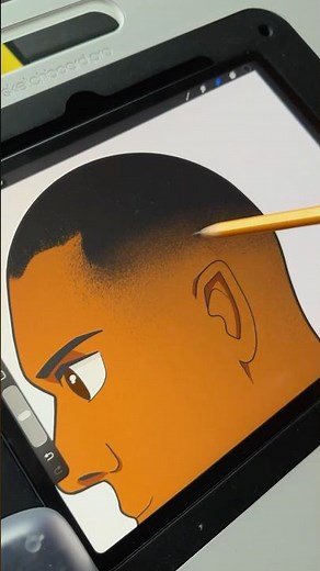 How To Draw Hair In Procreate! #shorts💈👩🏾‍🎨