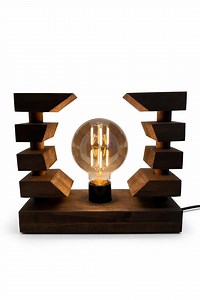 Wooden Table Lamp (handmade) - Etsy UK