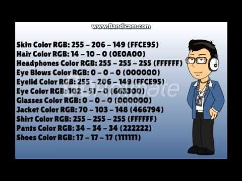 My GoAnimate Avatar Color Codes & RGB For Summer