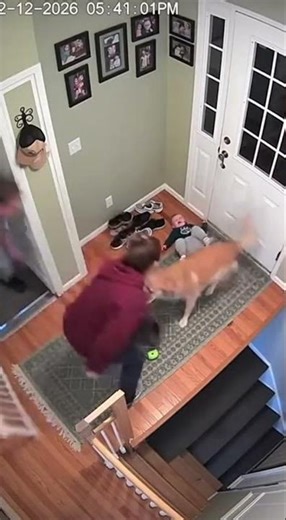 Hero Dog Saves Toddler from Stair Fall – Shocking Security Camera Footage
