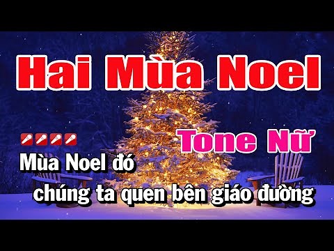 Karaoke Hai Mùa Noel Tone Nữ Nhạc Sống | Nguyễn Linh