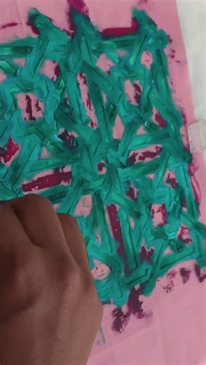 Beautiful Stencil Fabric Painting Design 🌸 | Easy & Elegant Pattern