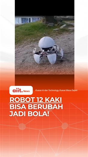 Sebuah robot terbaru dengan 12 kaki ini bisa menyesuaikan bentuk tubuhnya buat jalan di berbagai jenis medan dari yang datar sampai yang terjal! Sumber: ctorobotics (30/07) #ai #semuaharusngertiai