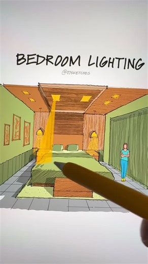 Bhupeshkumar - 07Sketches (Architecture & Design) on Instagram: "Bedroom lighting tips #bedroom #lighting"