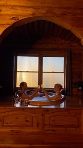 Here’s the whole tour of our cabin “Romancing the Stone” at Donna’s Premier Lodging in Ohio. Absolutely loved it, super clean and peaceful and private! Their prices fluctuate throughout the week/month but we paid $322 for our night there. Cuz I know you’ve been asking 🤭 #hoteltour #ohio #hearttub #cottagecoreaesthetic #romanticgetaway #couplestravel #travelinspo | A Pretty Cool Hotel Tour