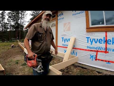 Building The Front Porch Stoop and Two Step Stairs for The House Entry.