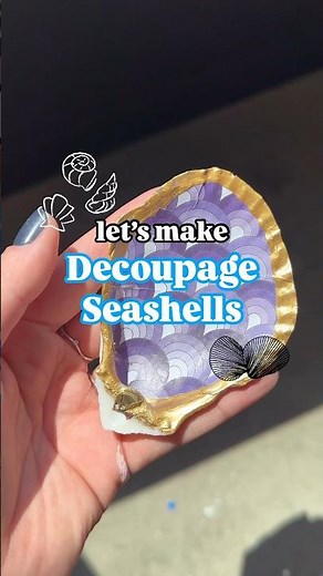 Decoupage seashells? YES please 🐚✨ Full tutorial + materials list now on our channel! #diycrafts