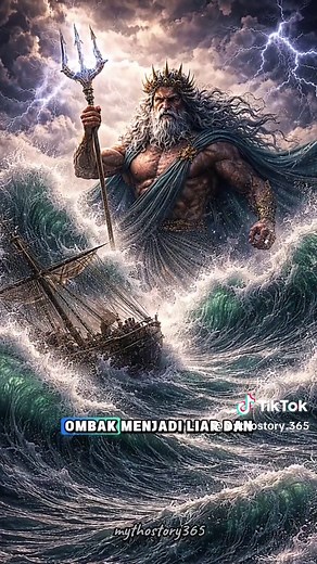 Poseidon: Penguasa Laut yang Tak Terbendung 🌊 Ia bisa menenangkan laut atau menghancurkan segalanya dalam sekejap. Kekuatan alam bukan untuk ditantang, tapi untuk dihormati. #poseidon #greekmythology #mythology #history #mythostory365