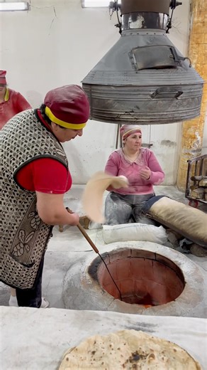 Baking Armenian Lavash bread incredibly beautiful process