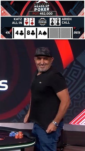 PokerGO on Instagram: "INSANE SUCKOUT! 😱 Cary Katz needs a miracle to survive against @JoshuaArieh. Watch the National Heads-Up Poker Championship, presented by @PokerStars on @Peacock! 🏆"