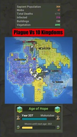 Plague Vs 10 Kingdoms: The Final Outcome #worldbox #simulation #shorts #ww2