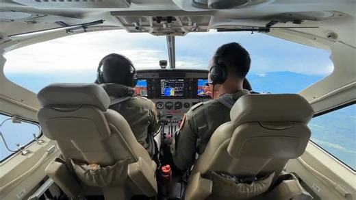 A Chinese fighter jet and Chinese helicopter tailed a Philippine Coast Guard aircraft conducting a maritime domain awareness flight over Bajo de Masinloc on Wednesday, October 15, 2025. The MDA flight aimed to verify the presence of unidentified structures in the shoal. #SelfiePatrol | via Bianca Dava, ABS-CBN News | ABS-CBN News