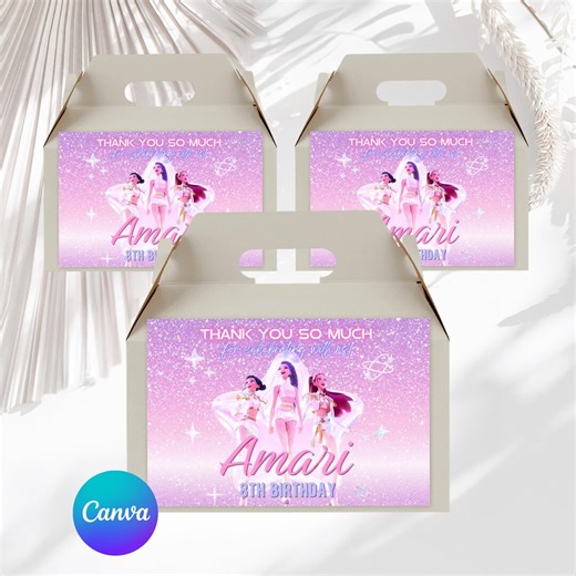 K-pop Demon Hunters Gable Box Labels, Huntrix Favor Bag Labels, Demon Hunter Party Favor, Huntrix Goodie Bag, Kpop Party Supplies, Saja Boys - Etsy