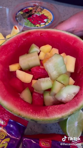 Sandia Loca With Chamoy 🤪 Shop All Our Chamoys And VitroLoco Online 🔥 #TheCandyGoat #sandialoca #chamoydip #mexicancandy #fyp