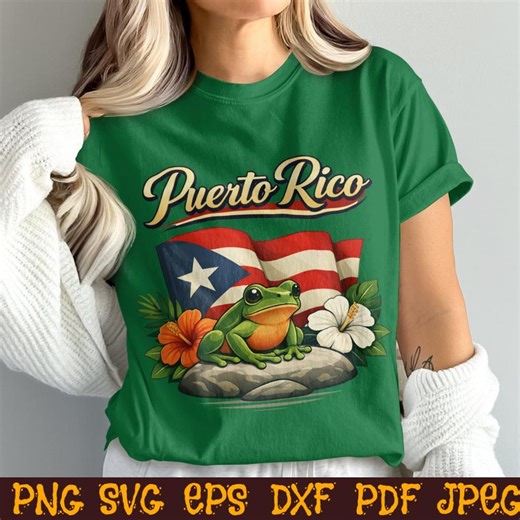 Puerto Rico Frog SVG PNG, Coqui Boricua Design, Puerto Rican Flag Graphic, Tropical Island Pride Digital Download - Etsy