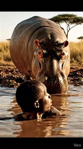 hippo vs funny man #hippo #hippopotamus #funnymans #funny #funnyvideo #shorts #viral #funnyshorts