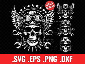 Biker Skull SVG Bundle: Motorcycle Club Vector (digital Download) - Etsy