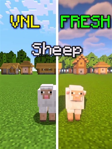 VANILLA vs FRESH ANIMATIONS: Animal Comparison #minecraft #tutorial