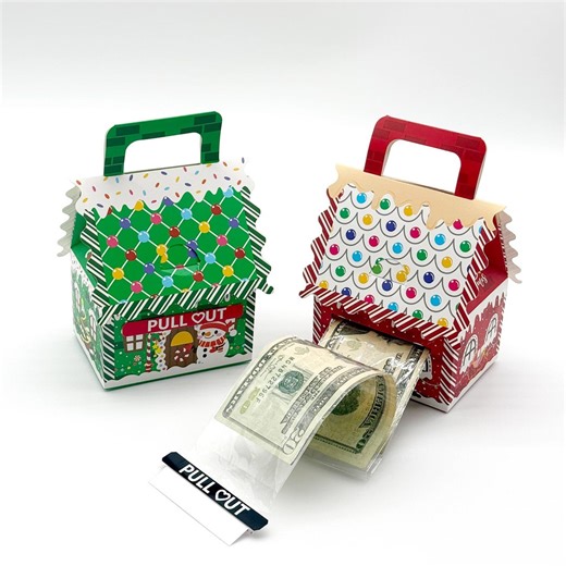 DIY Pull Money Gift Box: Red or Green House Unique Christmas Cash Gift - Etsy