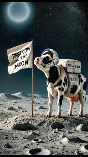 UFO Abducts Cow & Takes It to the Moon 🌕 #youtubeshorts