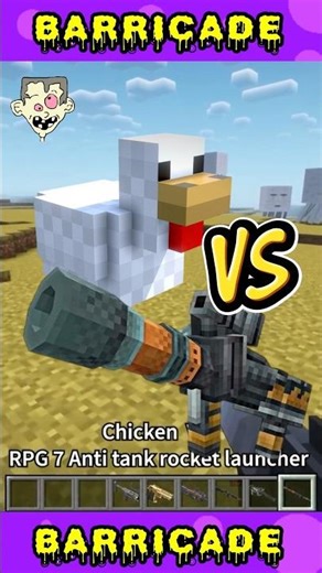 Chicken VS Bazooka! #minecraft #minecraftmods #MinecraftHorror #Minecraftshort #MinecraftShorts