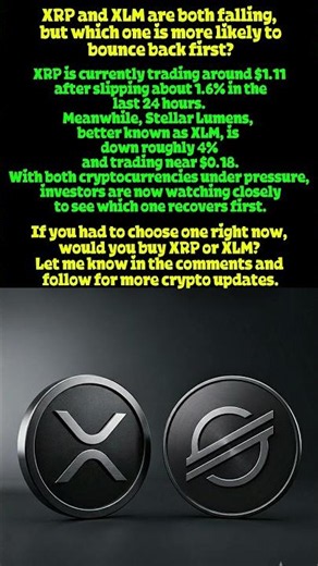 XRP vs XLM: Which Crypto Could Bounce Back First? 🚀 #XRP #Crypto