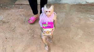 Most Funny Sara Hug Towel Package Rush Run To Taking Bath | Monkey Daily
