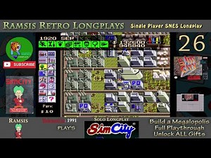 SimCity | SNES | 1991 | Build a Megalopolis + All Gifts | Retro Longplay | Episode 26