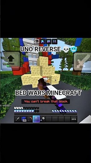 MINECRAFT BED WARS SHORT UNO Reverse Trending | Minecraft mcpe | #mincraftpvp #bedwars