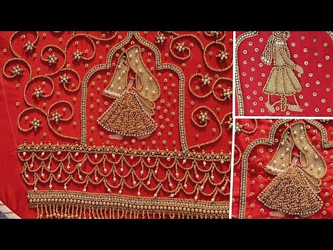 Grand aari work blouse design for beginners #aariwork