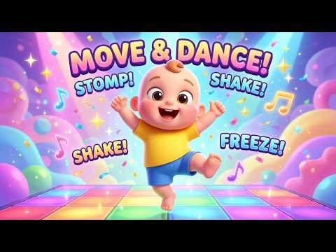 Action Dance Song for Toddlers | Move, Stomp, Shake & Freeze | Fun Kids Movement Song