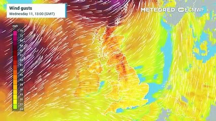 Strong wind gusts today in Scotland as windy weather takes hold of the UK