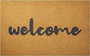 Door Mat Welcome Outdoor Mats: Artificial Coir Doormat for Outdoor Outside Indoor Entrance - Front Door Mat Non-Slip Backing Durable Fall Mat for Home Porch Entryway Floor (Welcome Mat, 17"x 30")