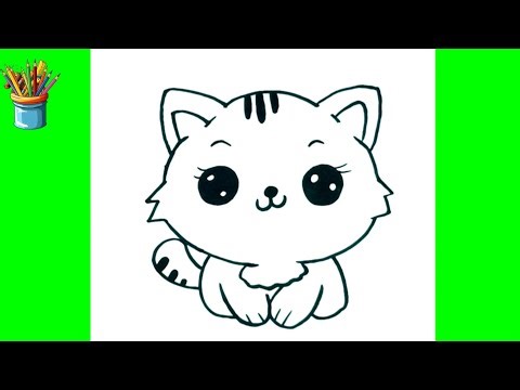 Easy Cute Kitten Drawing for Kids 🐱 | How to Draw a Cute Cat Step by Step