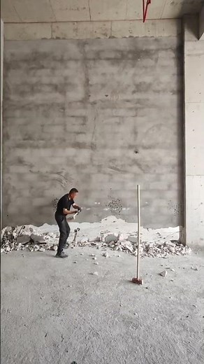 🔨💥 Long-Handled Scraper Technique for Wall Base Plaster Removal